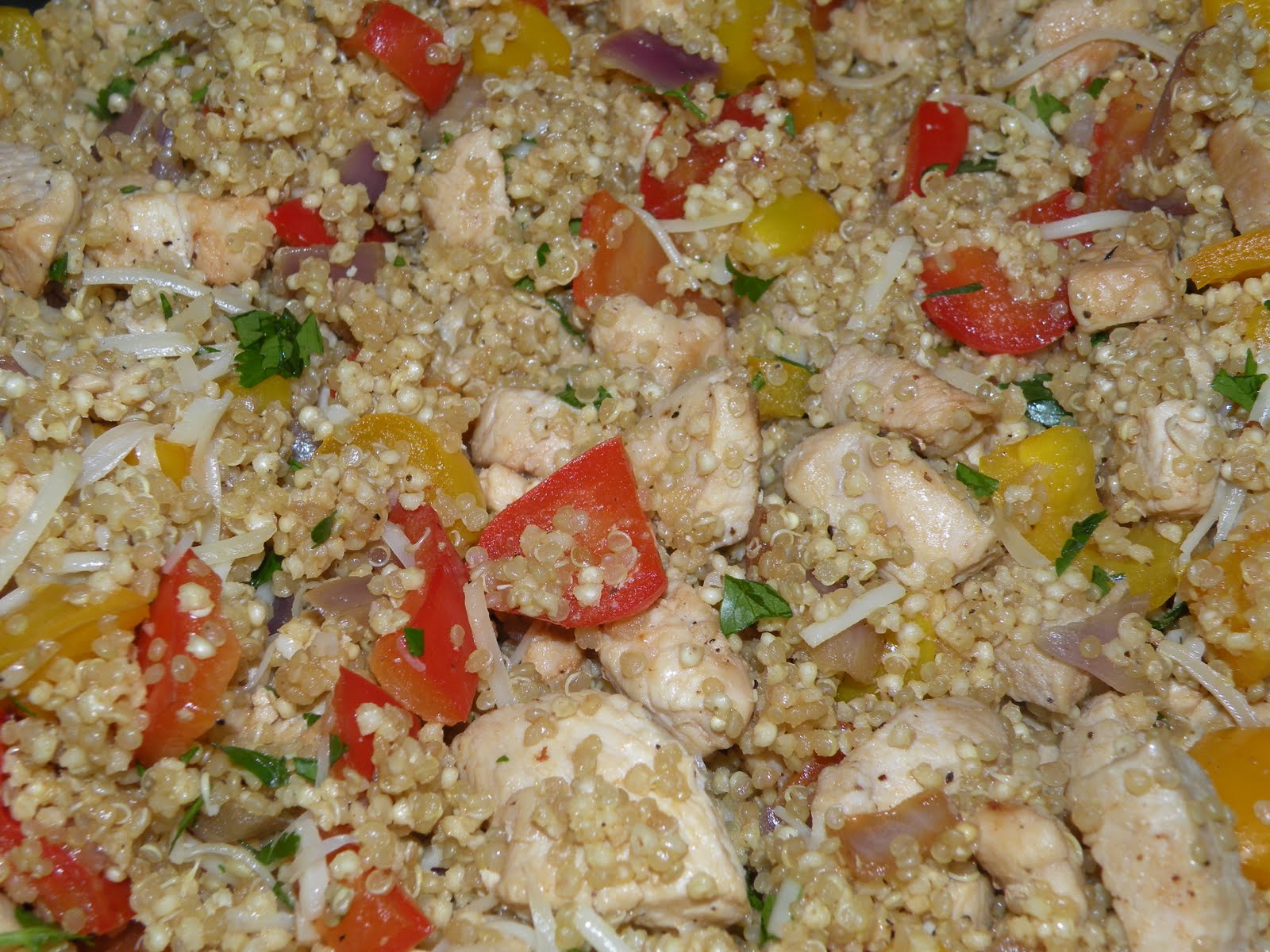 Healthy and Easy Recipes Chicken, Basil, & Bell Pepper Quinoa