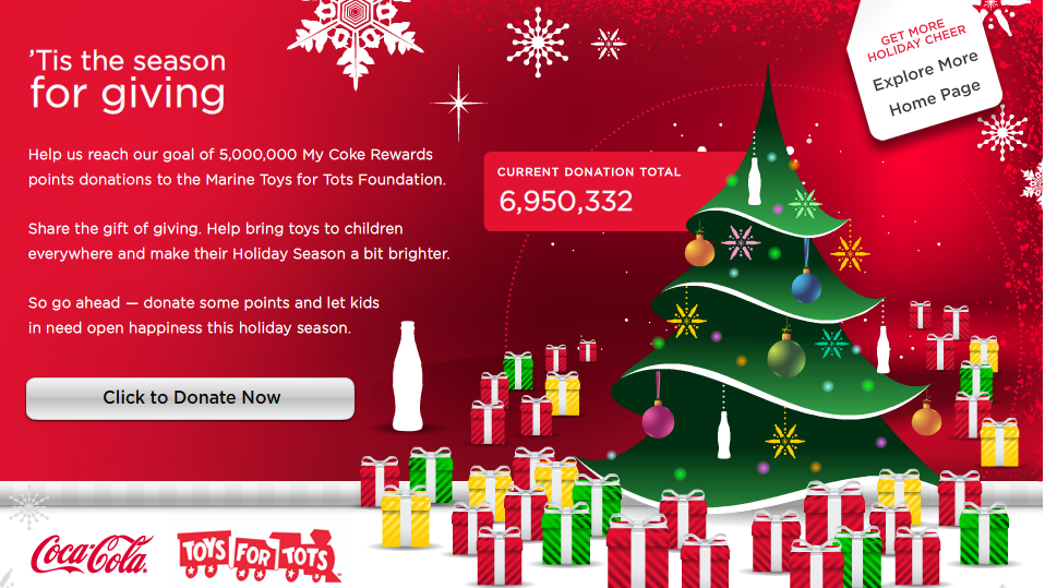 Donate Your Coke Rewards Points to Toys for Tots