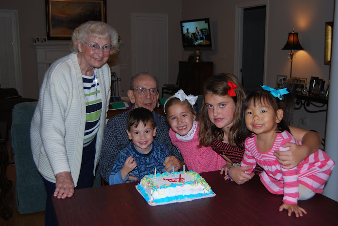 Poppy's 85th Birthday with the grandkids
