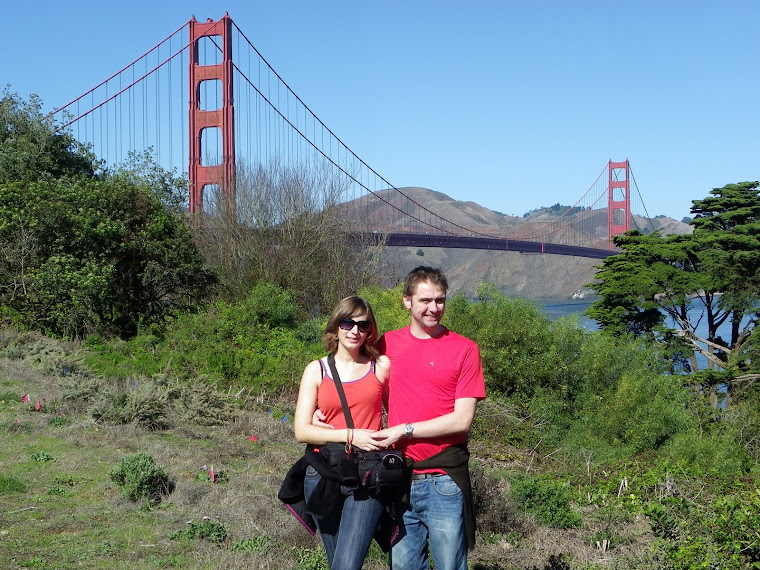 Floriane et Jonathan devant le Golden Gate Bridge - San Francisco