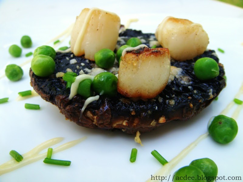 Confession Nook Roasted Portobello Mushrooms with Seared Scallops
