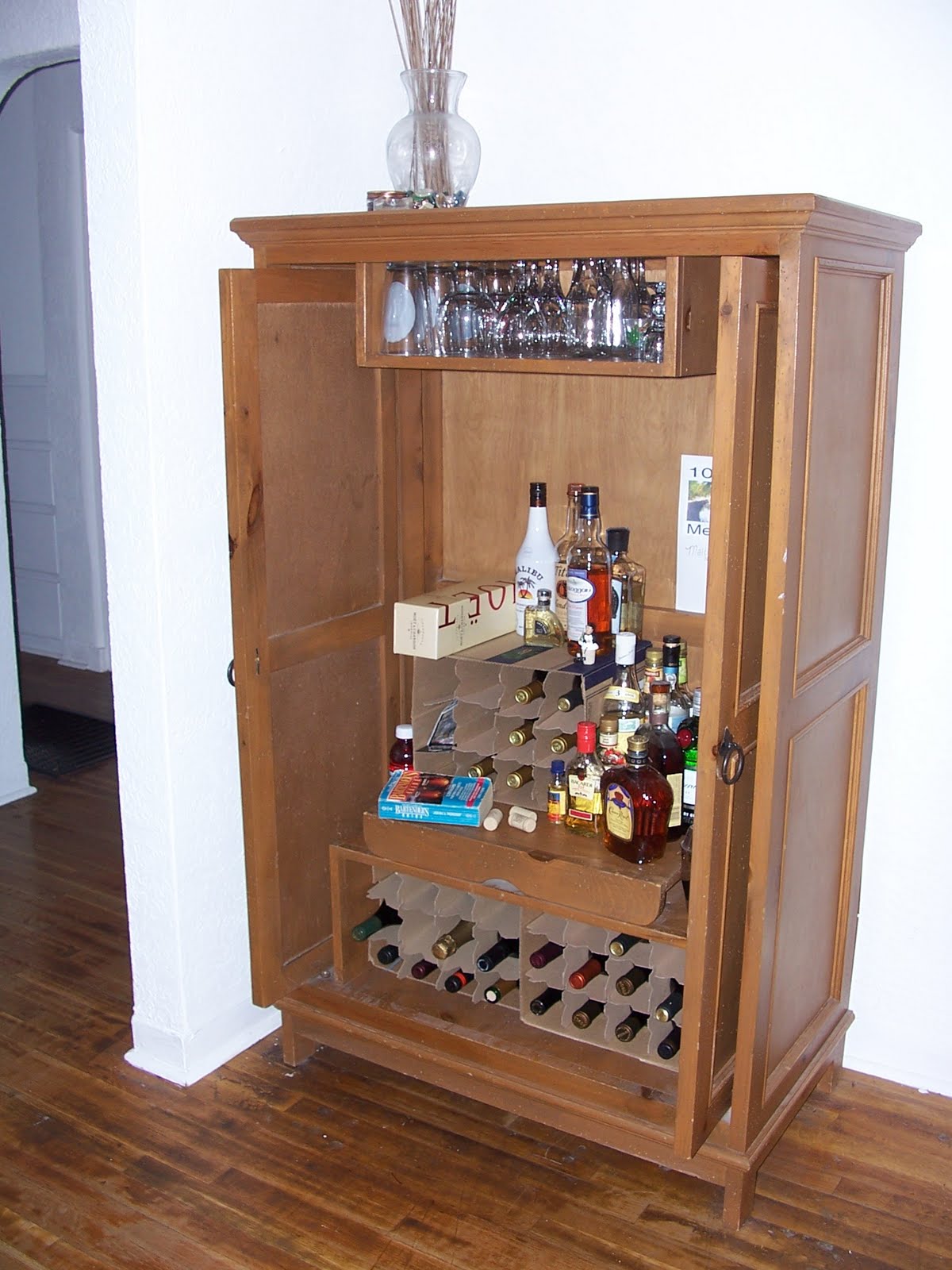 Attic Route 66 Wine Armoire, Bar Caddy, Liquor out of old TV