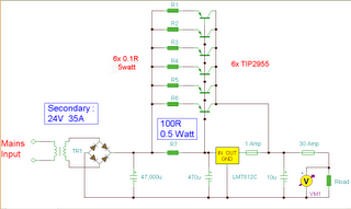 7812+2N3055 High Power Supply Regulator - Gambar Skema ... battery charger rectifier wiring diagram 