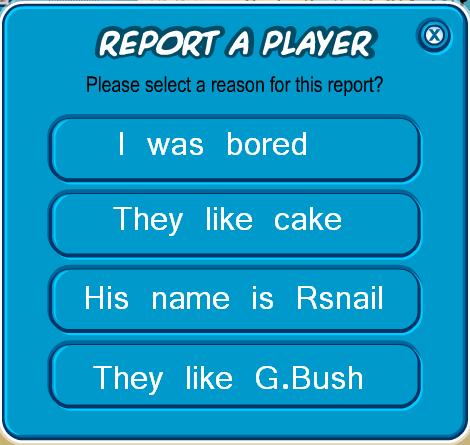 Only report a player for these reasons
