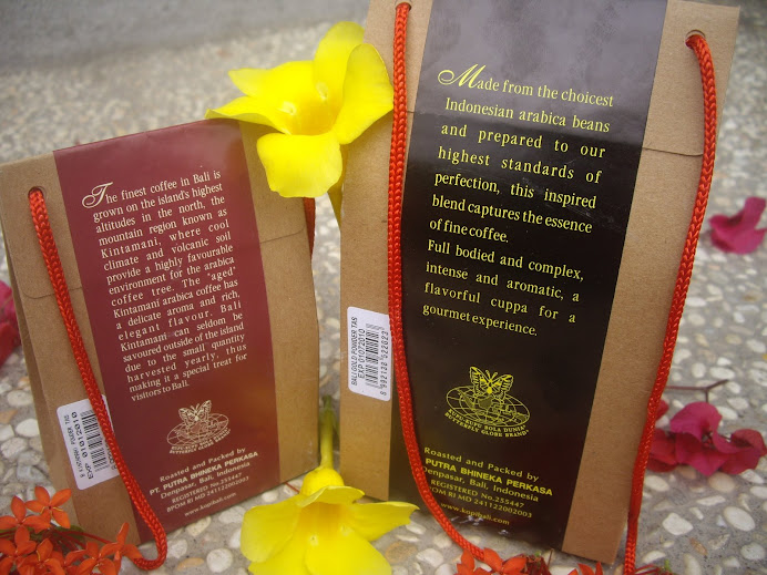 Paper Bag Packaging Series.  Bali Gold and Bali Kintamani Coffees
