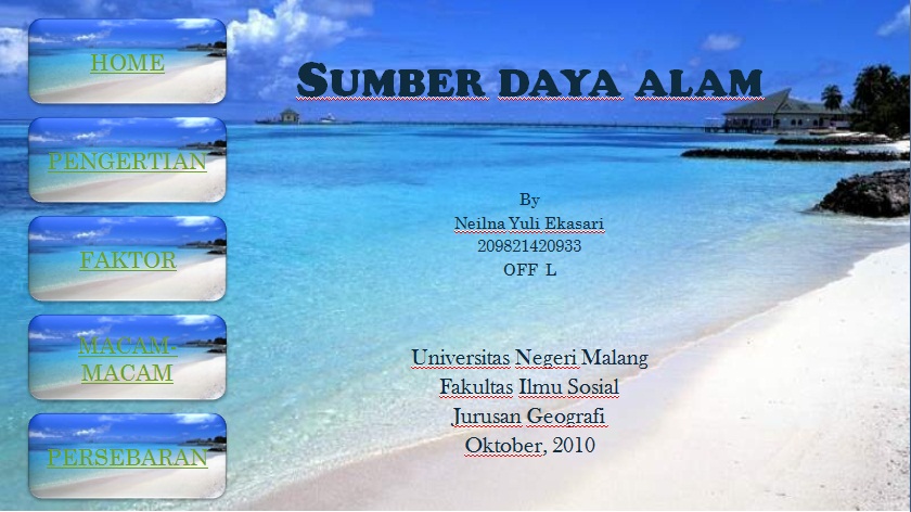 Neilna Yuli: Power Point Sumber Daya Alam