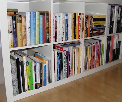 Oh, and I had to buy another bookshelf. Review books and catalogs are double 
