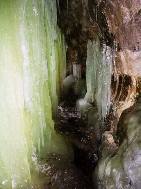 One step at a time. Eben Ice Caves & Munising Falls