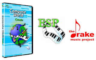 Compose World developed by ESP and the Drake Music Project. Image of CD case and ESP and Drake logos.
