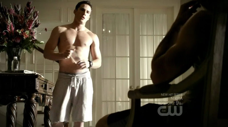 Michael Trevino is shirtless on the episode "Brave New World" of ...