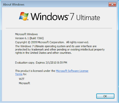 Windows 7 RTM Build 7260 leaked (7260.0.x86fre.win7_rtm.090612-2110.client_en-us.ultimate.vhd)