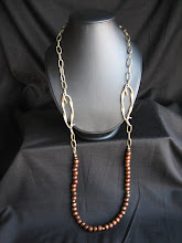 Correntes Bronze e Madeira / Wooden and Bronze Chain necklace