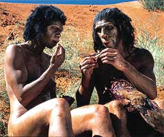 POR QUÉ SOLO HAY UNA ESPECIE HUMANA? Homo+Erectus+eating