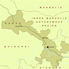 Map of Gansu