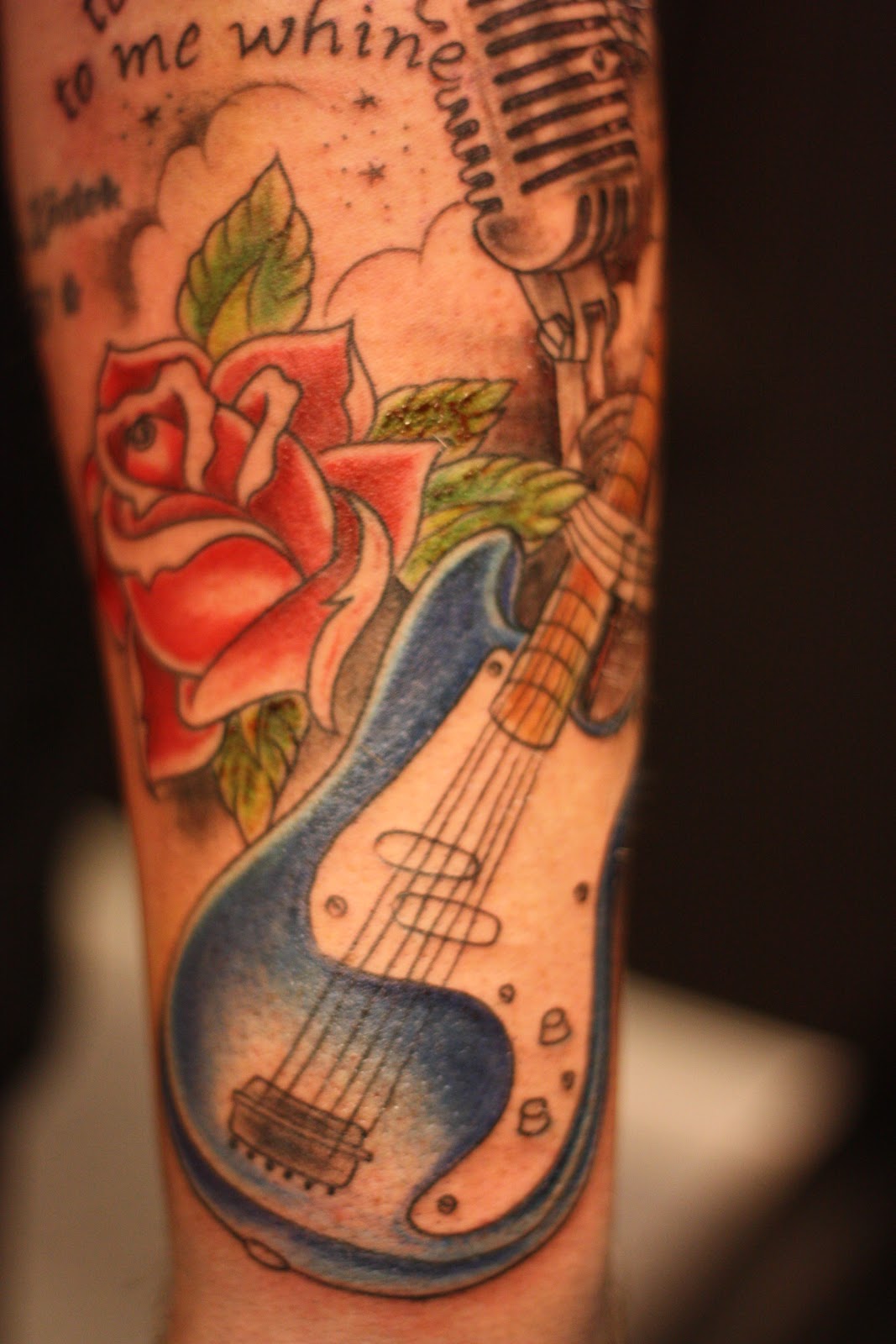 INK TATTOO: Old school rose, guitar, rockabilly, punk tattoo