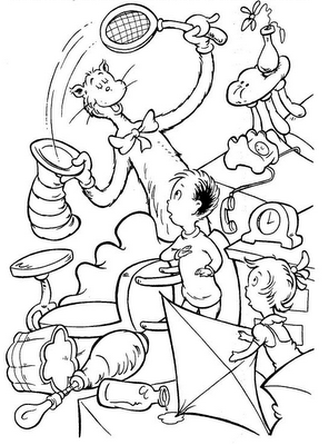   Coloring Pages on Cat In The Hat Coloring Sheets   Cat In The Hat Activities Main Menu