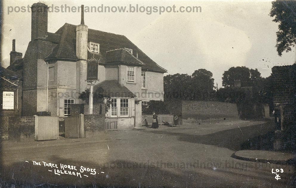 Postcards Then and Now Laleham, Surrey, Three Horseshoes c1910
