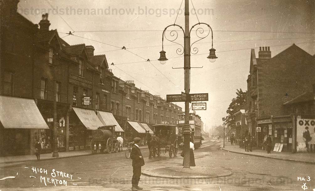 Postcards Then and Now Merton High Street c1910