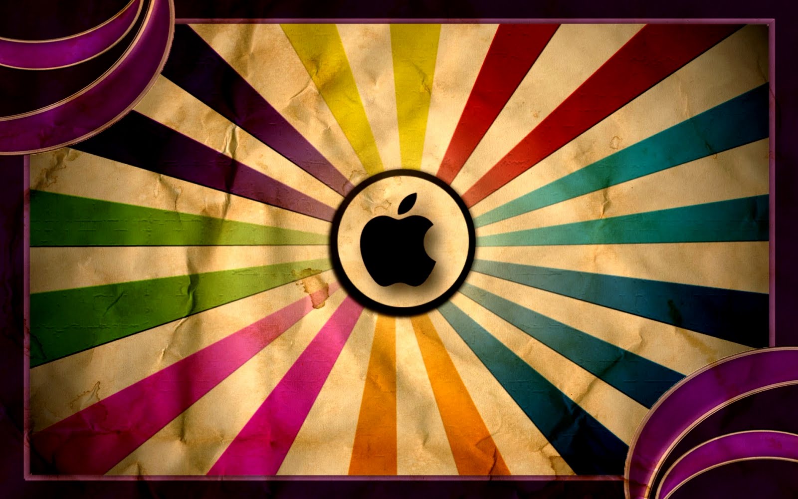 Apple Vintage Laptop Colorful Background Wallpapers | Colorful