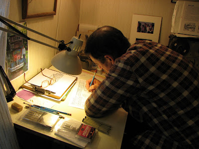 Cartoonist At Work