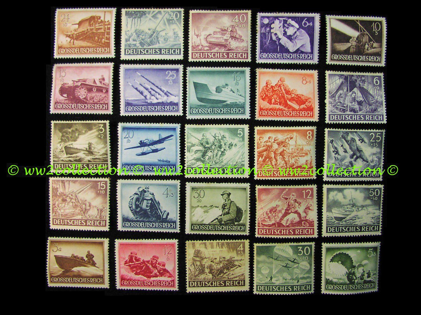 3rd Reich Stamps, Sondermarken Grossdeutsches Reich - Deutsches Reich Briefmarken mit Kampfscenen