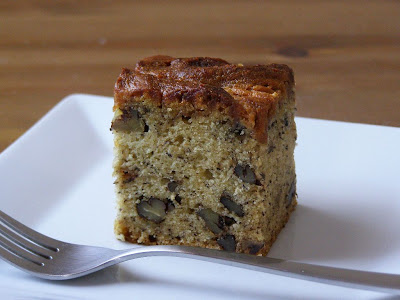 Banana Pecan Cake with Peanut Butter Caramel Swirl