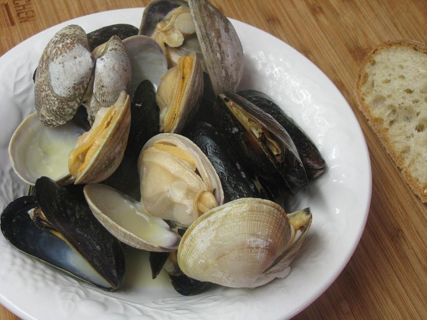 A Work in Progress Steamed Clams and Mussels