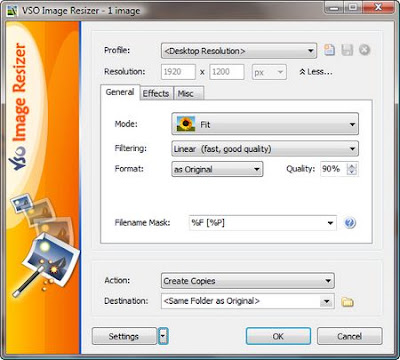 vso image resizer ridurre dimensione immagini