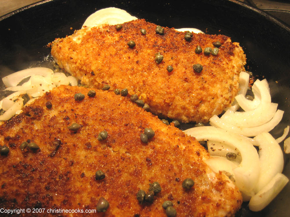 Christine Cooks Pan Seared, Oven Roasted Freshwater Bass with Meyer Lemon Zest and Capers