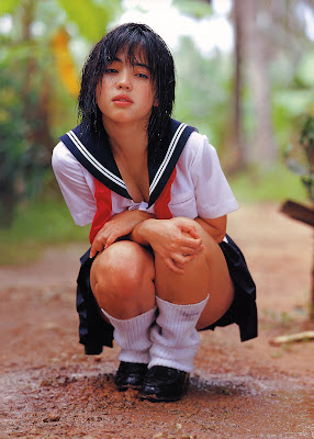 Cute Japanese School Uniform w/ Plaid Skirt, Red Tie 