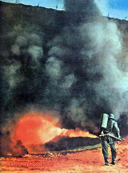 Third Reich Color Pictures: Flammenwerfer (German Flamethrowers)
