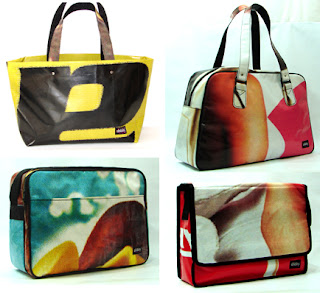 recycled billboard backpack