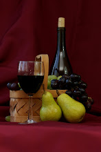 Wine & Basket with 2 Pears
