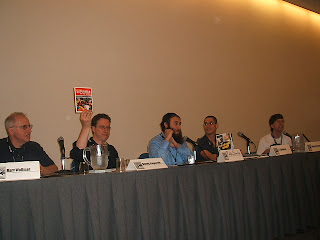 Marv Wolfman, Danny Fingeroth, Rabbi Simcha Weinstein, J.T. Waldman and Steven M. Bergson