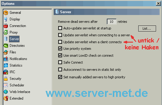Do you lost your server connection in emule?