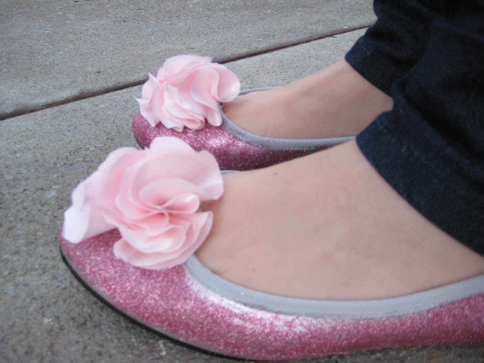 pink sparkly flats