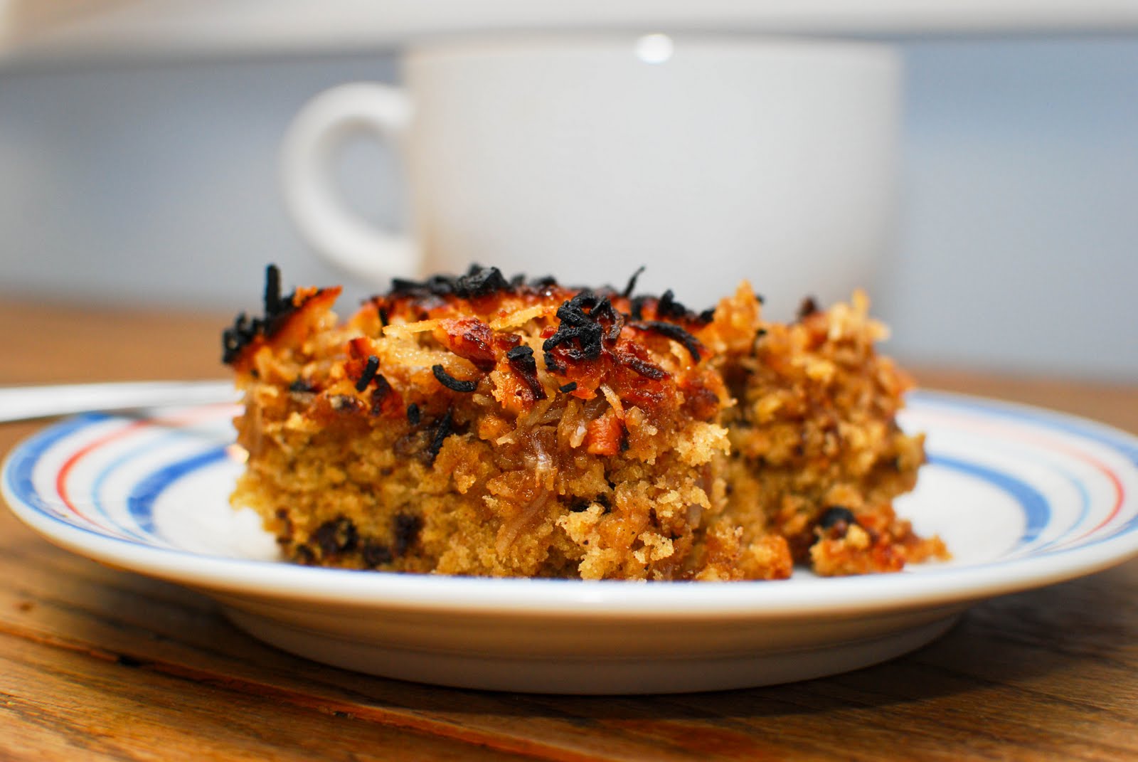 Orange Raisin Coffee Cake Recipe {with Broiled Coconut Topping}