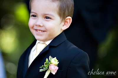 Rae Florae July 2009 Cutie Pie Ringbearer With A Boutonniere Of Single Pink Rose And White Dahlia Bud