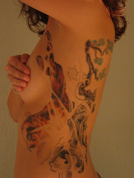 Japanese Koi fish tattoos are often charged with a great mix of eyecatching