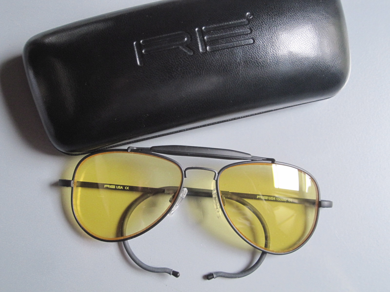Yellow Aviator Shooting Glasses