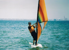 Sailboarding on a light day at Elwood