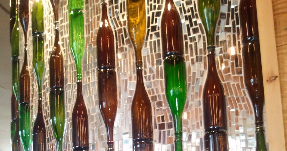 Artistic Uses of Recycled Glass Recycled Glass Bottle Wall in