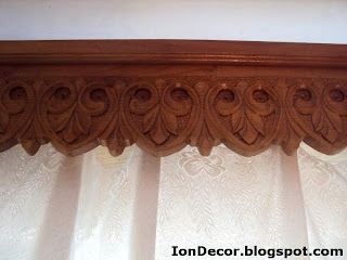 Cornize (galerii) pentru perdele din lemn sculptate, realizat IonDecor.