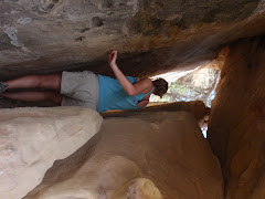 Crazy tight passages on our cliff walk...aka, Andrea's hunt for Petroglyphs