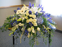 Casket Piece in hues of blue and white