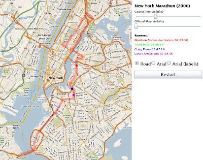 New York Marathon with Microsoft Virtual Earth Silverlight Control