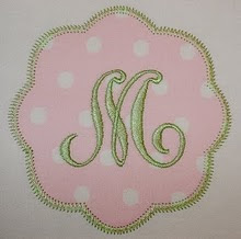 Petal Patch applique (with single or 3 initials)