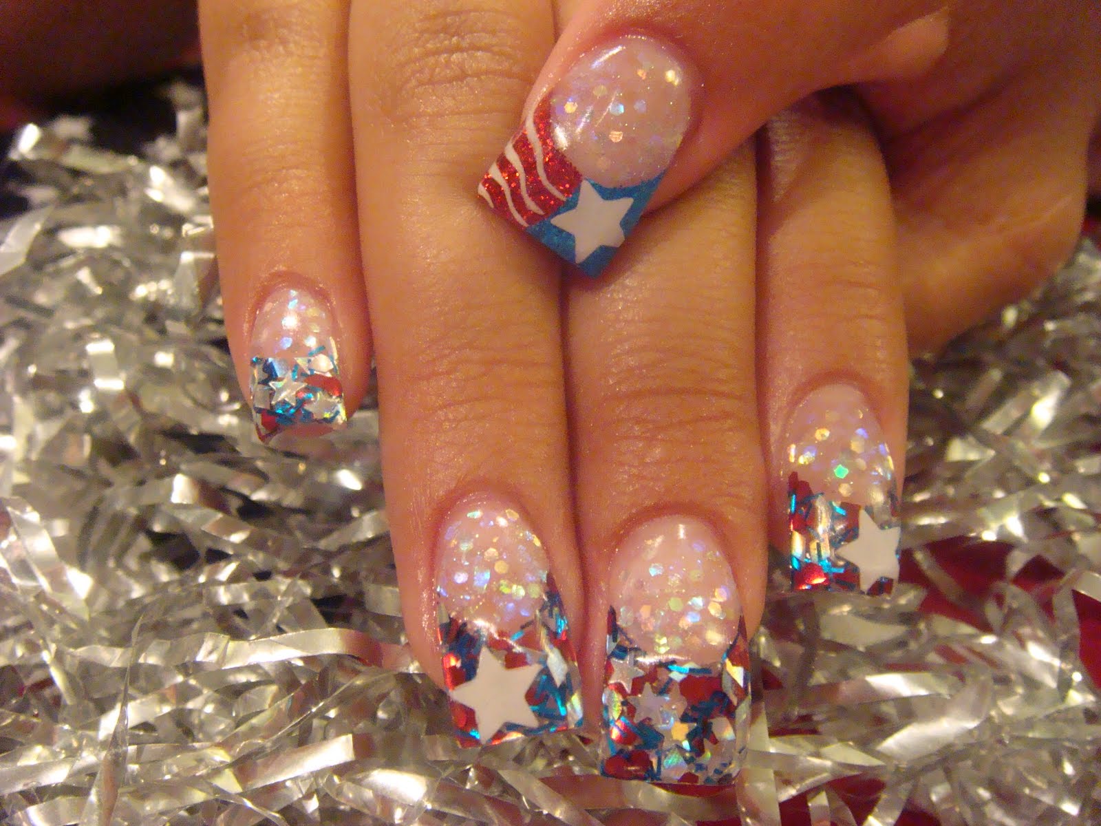 STAR SPANGLED ACRYLIC NAILS | Nails Acrylic