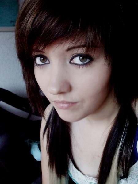 hairstyles with side swept bangs. Long Emo Hairstyle with Side