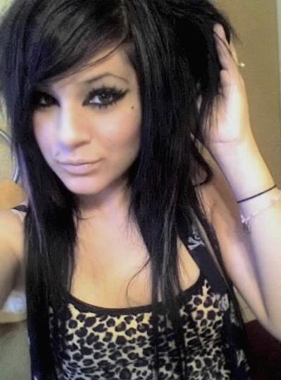 Short Black Hair With Red Highlights Emo Girls Long Emo Hairstyles with